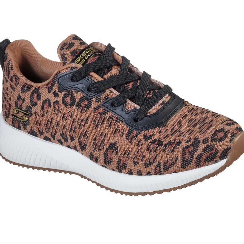 BOBS from Skechers Women’s Leopard Print Athletic Sneakers - Brown/Black